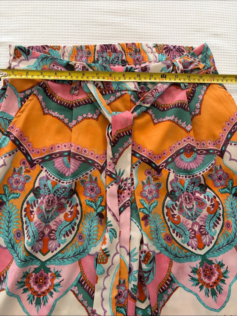 Eliane Rose boho Wide-Leg Pants — Pink, Orange, Teal size L - Picture 7 of 9